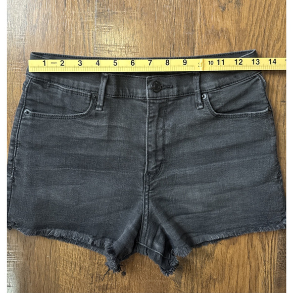 Abercrombie & Fitch Sz 27 Womens Black Denim Cut Off Jean Shorts Mid Rise - Picture 6 of 11